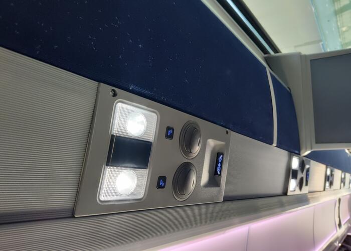 Coach interior aisle view